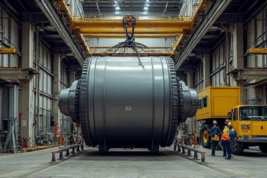 大型機械の据付作業現場